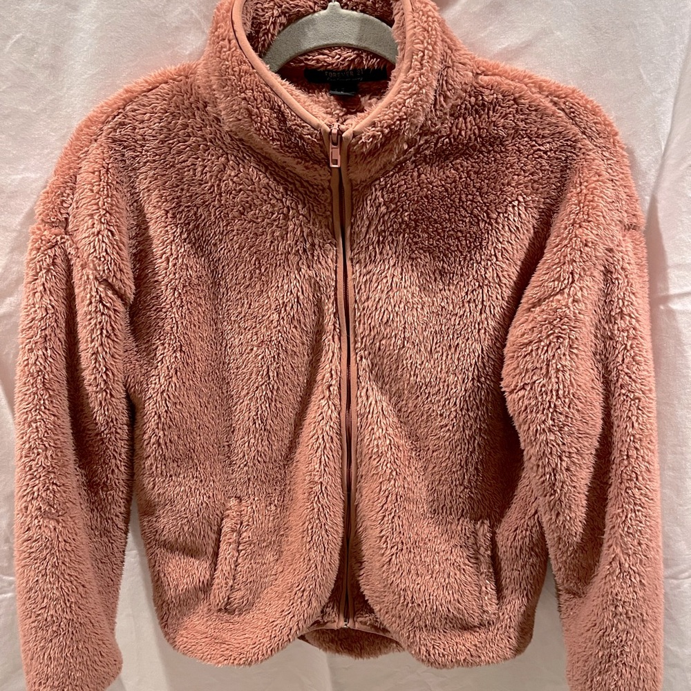 Forever 21 Sherpa Zip Up Jacket